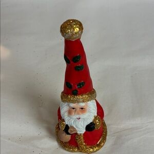 Festive Santa Figurine with Gold Accents